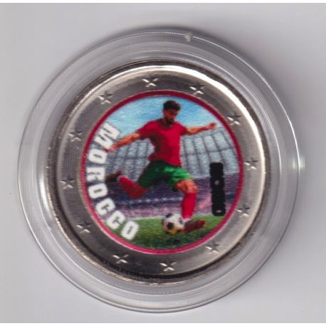 2 Euro - Maroc - coupe du monde Football 2026 - en couleur