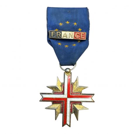 Médaille - Croix combattant de l'Europe - avec agrafe France - Ordonnance