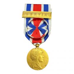 Fédération des associations de sous-officiers de réserve - avec agrafe servir - classe or - ordonnance