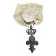 Orde du lys - forme Lys couronné - ruban à bouffette - en argent - 39x17mm
