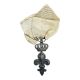 Orde du lys - forme Lys couronné - ruban à bouffette - en argent - 39x17mm