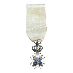 Orde du lys - avec Henri IV et Louis XVIII - croix couronné - en argent - 35x19mm
