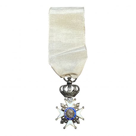 Orde du lys - avec Henri IV et Louis XVIII - croix couronné - en argent - 35x19mm