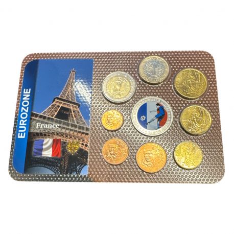 France - Coffret 8 monnaies + 1 Médaille Football World money