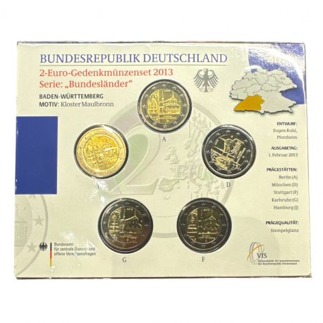 Allemagne - 2 Euro 2013 - Baden - Plaquette 5 Ateliers ADGFJ