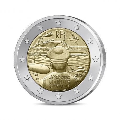 2 Euro 2026 - 400 ans de la marine nationale - brillant universel - en coincard