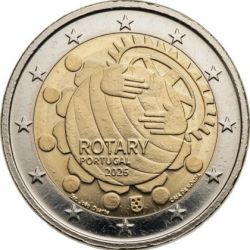 Portugal - 2 Euro 2026 - 100 ans du Rotary au Portugal