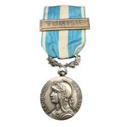 Médaille coloniale - avec agrafe Tunisie - Fabrication Londres JRG