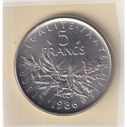 5 Francs Semeuse - 1986 - FDC