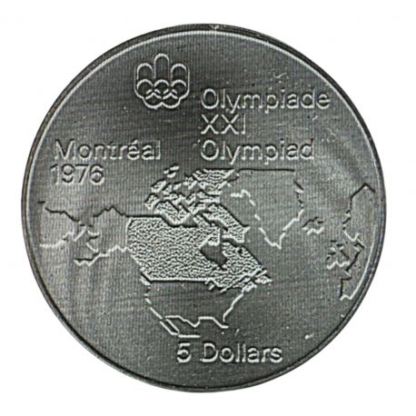 5 Dollars 1973 - JO Montreal 1976 - carte - argent - FDC