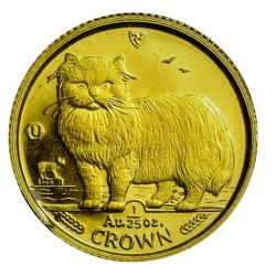 Ile de Man - 1/25 Crown 1989 - Chat persan - 1/25 once d'or - or 1,244g 0,999 - FDC