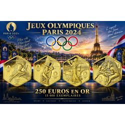 Coffret JO Paris 2024 - 4 x 250 Euro Or - 2021 à 2024 