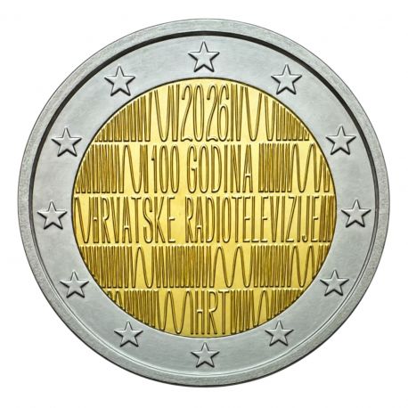 Croatie - 2 Euro 2026 - 100 ans de la radio et de la télévision croate