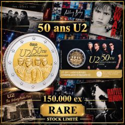 Irlande - 2 Euro 2026 - 50 ans U2 - en coincard