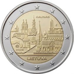Lituanie - 2 Euro 2026 - ville de Kaunas