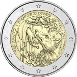 St marin - 2 Euro 2026 - 800e anniversaire de la mort de François d'Assise
