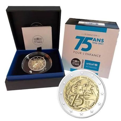 2 Euro 2021 - 75 ans UNICEF - Belle épreuve