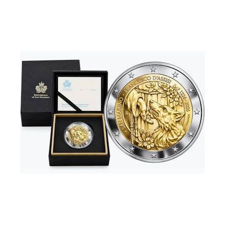 St marin - 2 Euro 2026 - 800e anniversaire de la mort de François d'Assise - Belle épreuve