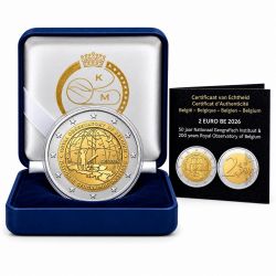 2 Euro Belgique 2026 - 50 ans de l'Institut géographique national et les 200 ans l'Observatoire royal de Belgique - Belle épreuv