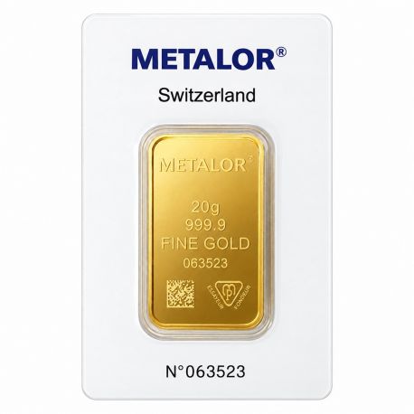 Lingotin 20g Or - 0,999 - Metalor