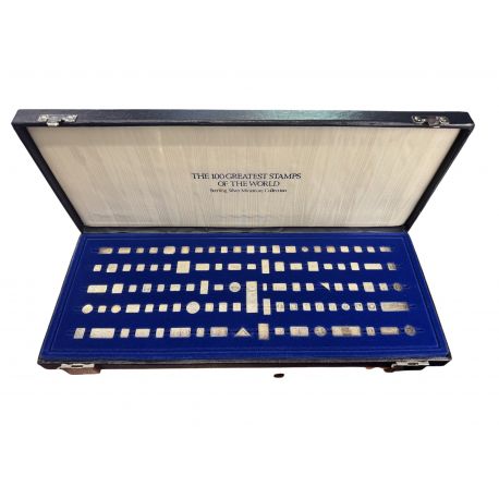 Coffret - Les 100 plux beaux timbres - en argent - Coffret complet