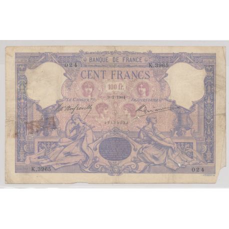 100 Francs Bleu et rose - 3.02.1904