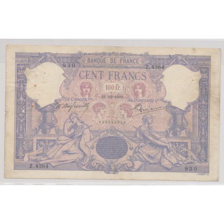 100 Francs Bleu et rose - 21.12.1905