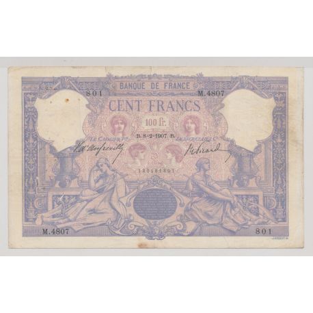 100 Francs Bleu et rose - 8.02.1907