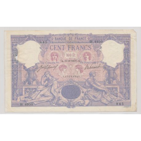 100 Francs Bleu et rose - 11.09.1907