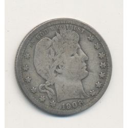 Etats-Unis - 1/4 Dollar 1908 O - Nouvelle Orléans