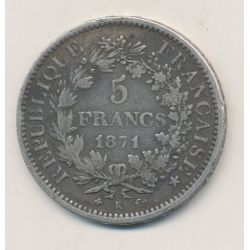 5 Francs Hercule - 1871 K Bordeaux