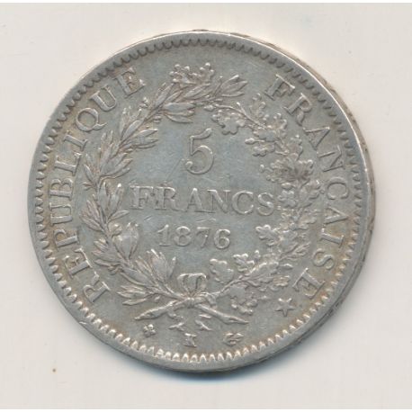 5 Francs Hercule - 1876 K Bordeaux