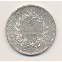 5 Francs Hercule - 1877 A Paris - SUP