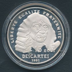100 Francs - 15 Écus Descartes 1991