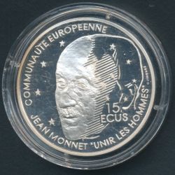 100 Francs - 15 Écus Jean Monnet 1992