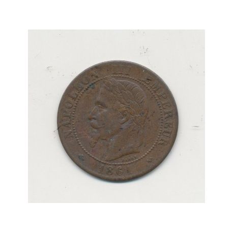 2 centimes Napoléon III - 1861 K Bordeaux - Tête laurée