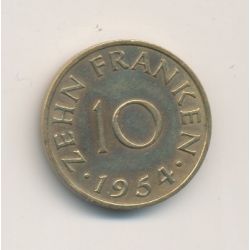 Sarre - 10 Franken - 1954