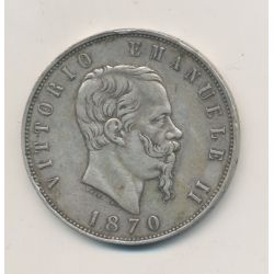 Italie - 5 Lire - 1870 R Rome - Vittorio Emmanuel II