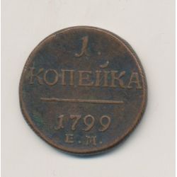Russie - 1 Kopeck - 1799 EM - Paul I