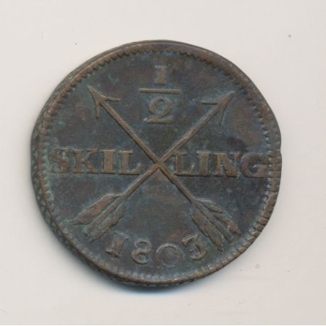 Suède - 1/2 Skilling - 1803