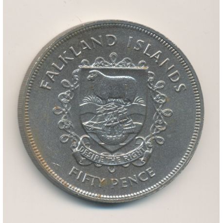 Iles Falklands - 50 Pence - 1977