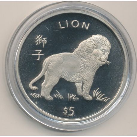 Libéria - 5 Dollars - 1997 - lion