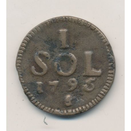 Luxembourg - 1 Sol - 1795 - Siège du Luxembourg