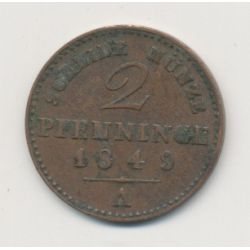Allemagne - Prusse - 2 Pfennig - 1849 A