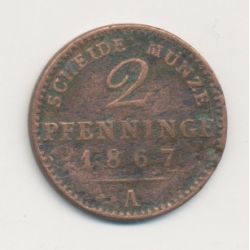 Allemagne - Prusse - 2 Pfennig - 1867 A