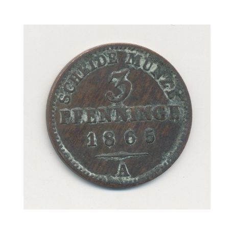 Allemagne - Prusse - 3 Pfennig - 1865 A