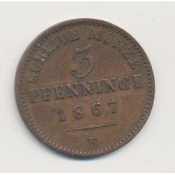 Allemagne - Prusse - 3 Pfennig - 1867 B
