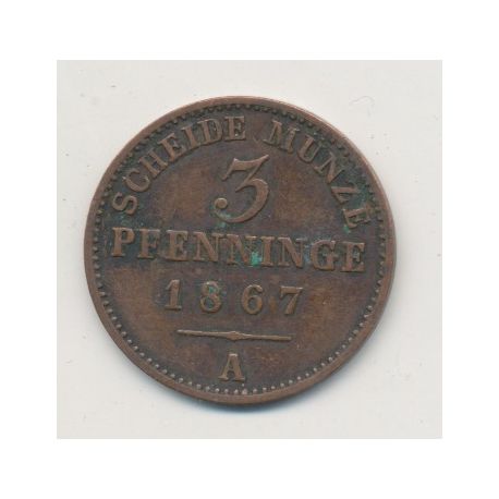Allemagne - Prusse - 3 Pfennig - 1867 A