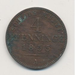 Allemagne - Prusse - 4 Pfennig - 1855 A